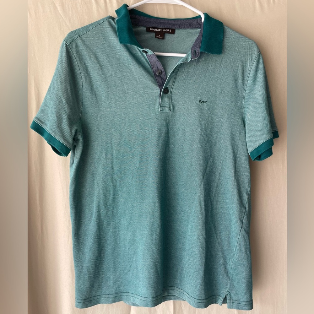 Michael Kors Green Polo Shirt Classic Short-Sleeved Design